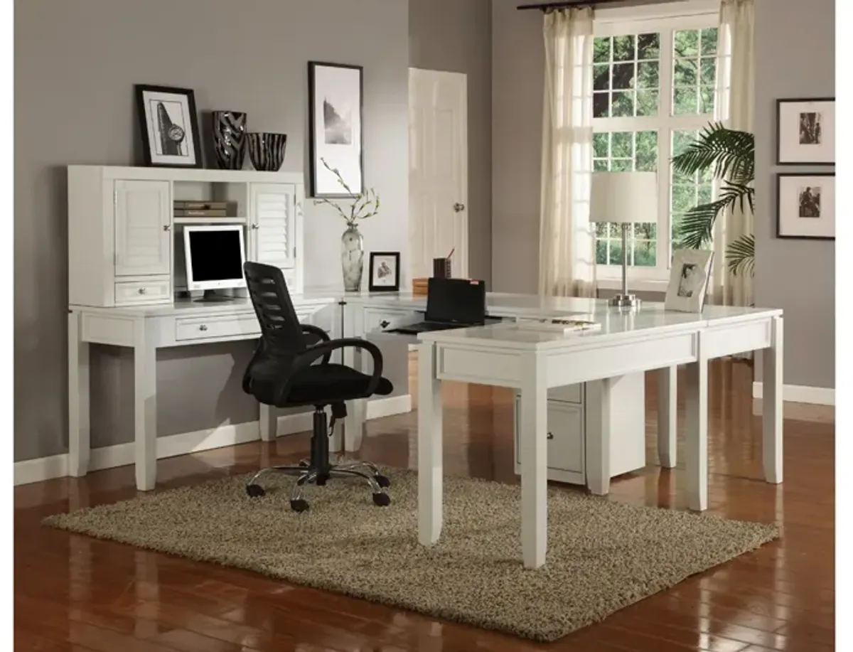 Boca Office Desk & Hutch in White