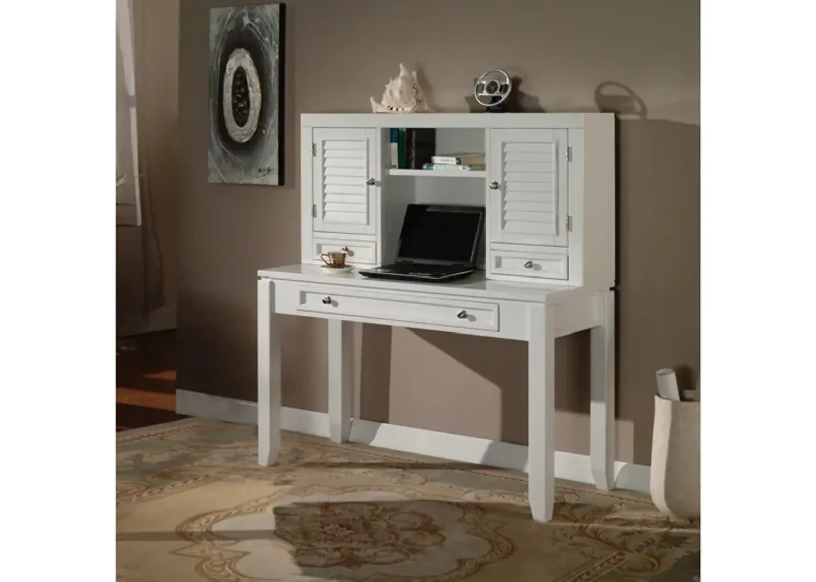 Boca Office Desk & Hutch in White