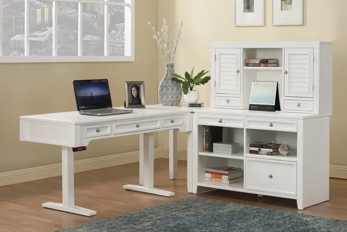 Boca Credenza & Hutch in White