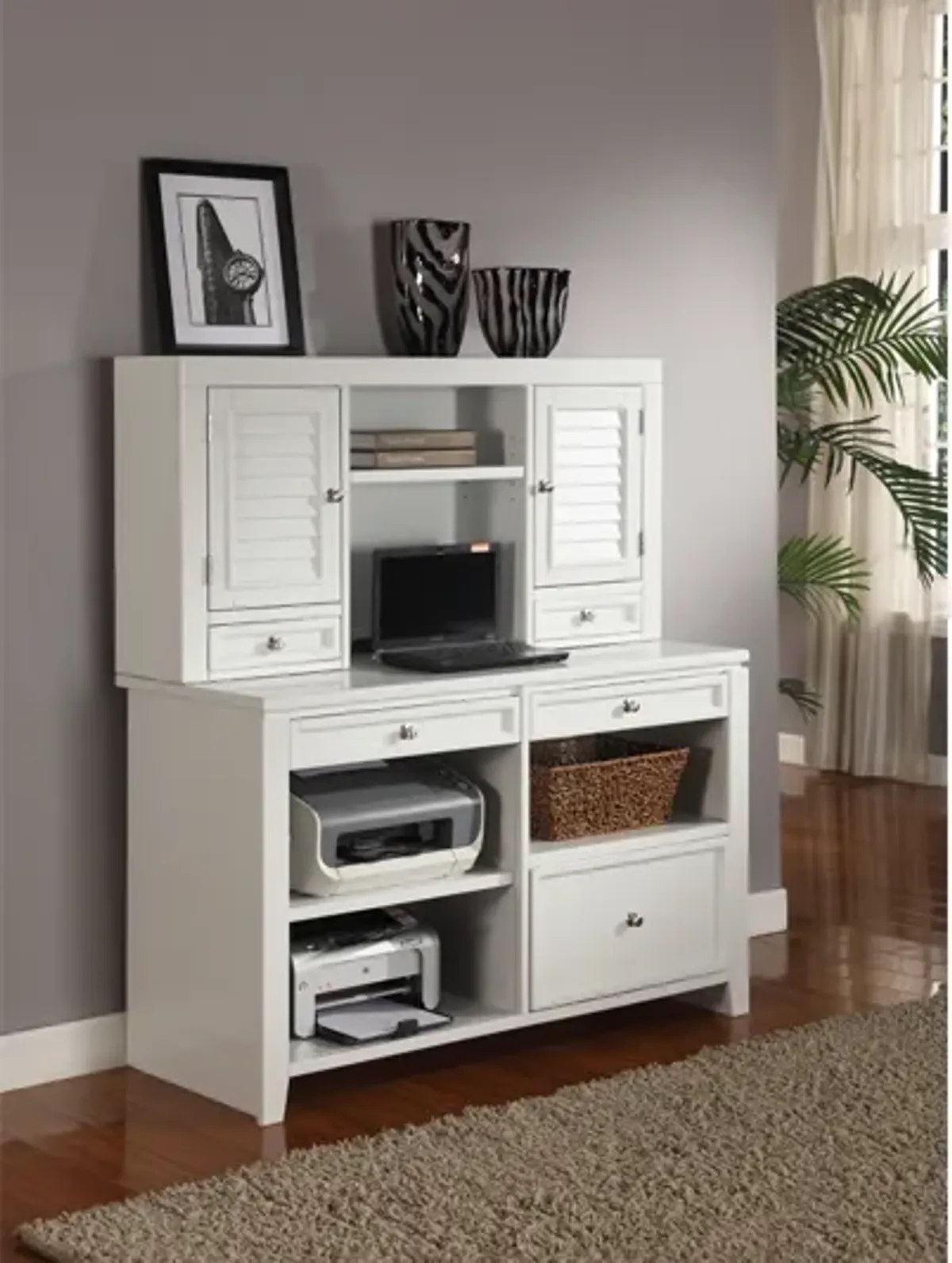 Boca Credenza & Hutch in White