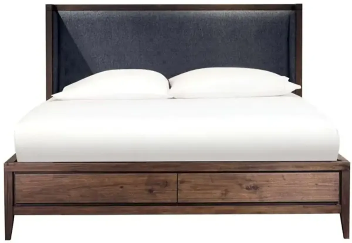 Boracay Panel Bed w/ Storage in Wild Oats Brown, Queen