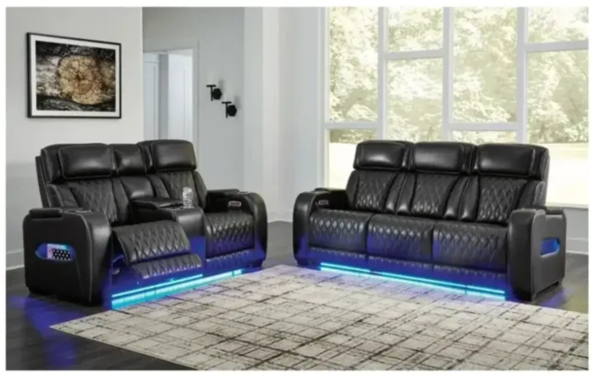 Boyington 2 Power Sofa & 2 Power Console Loveseat in Black