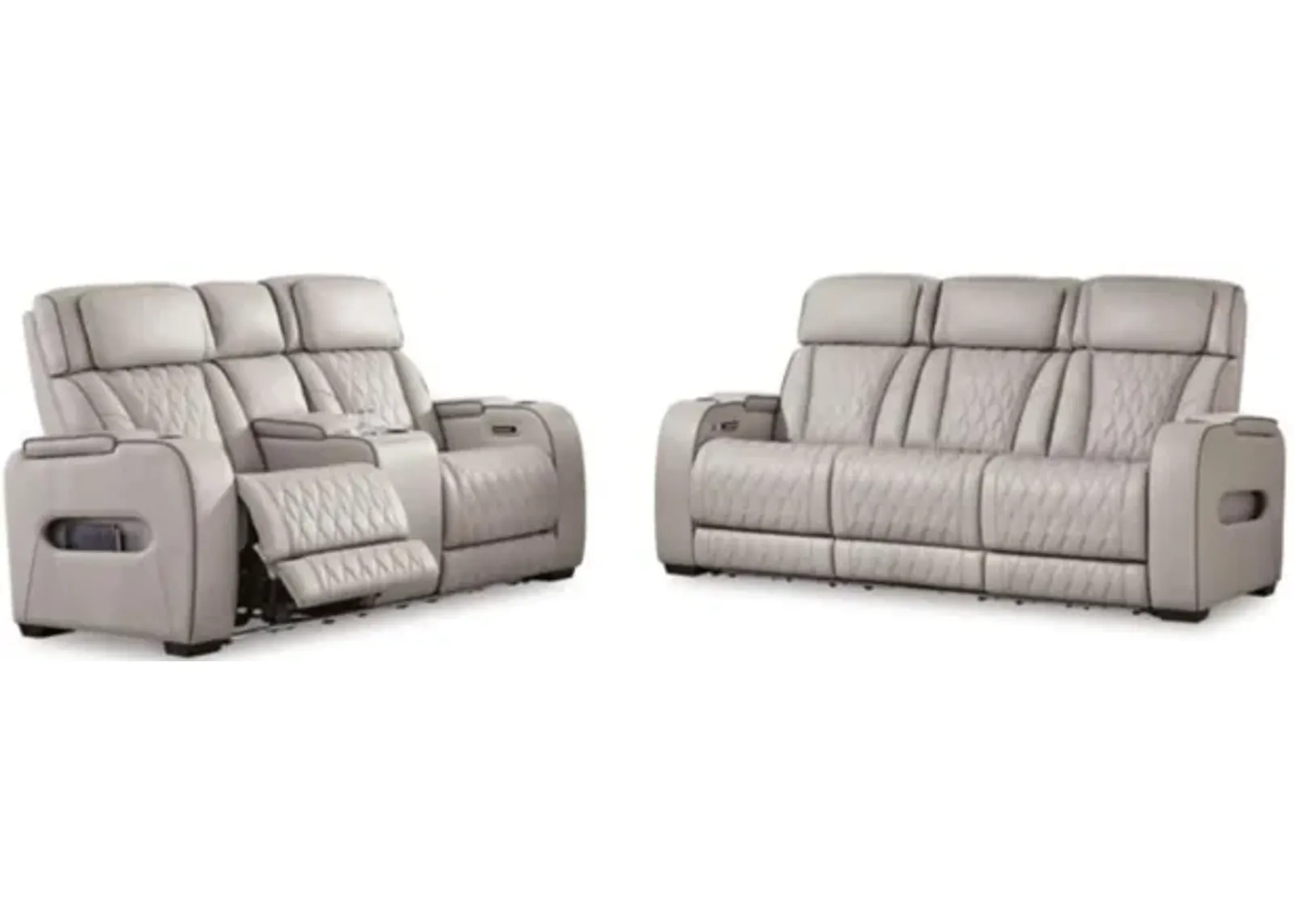 Boyington 2 Power Sofa & 2 Power Console Loveseat in Gray