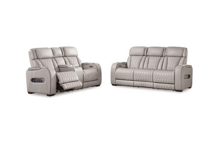 Boyington 2 Power Sofa & 2 Power Console Loveseat in Gray