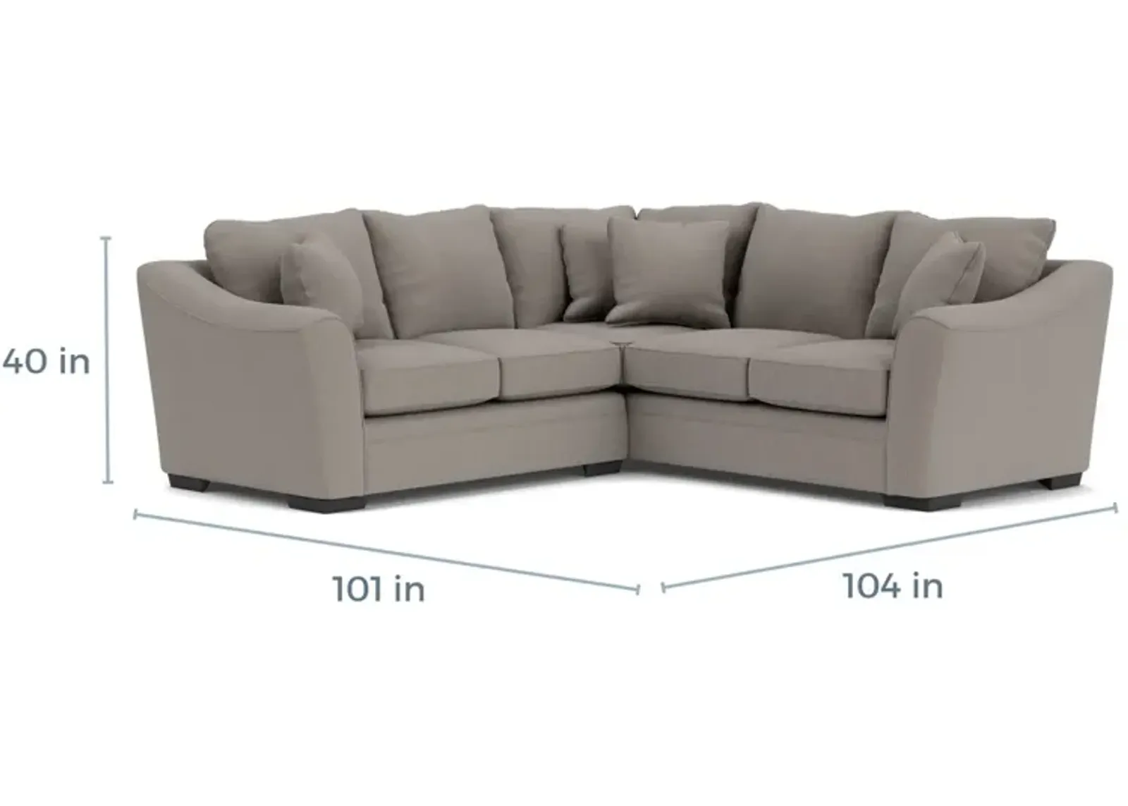 Brazil Tux Loveseat Sectional, Left Facing, Gel - Custom Order