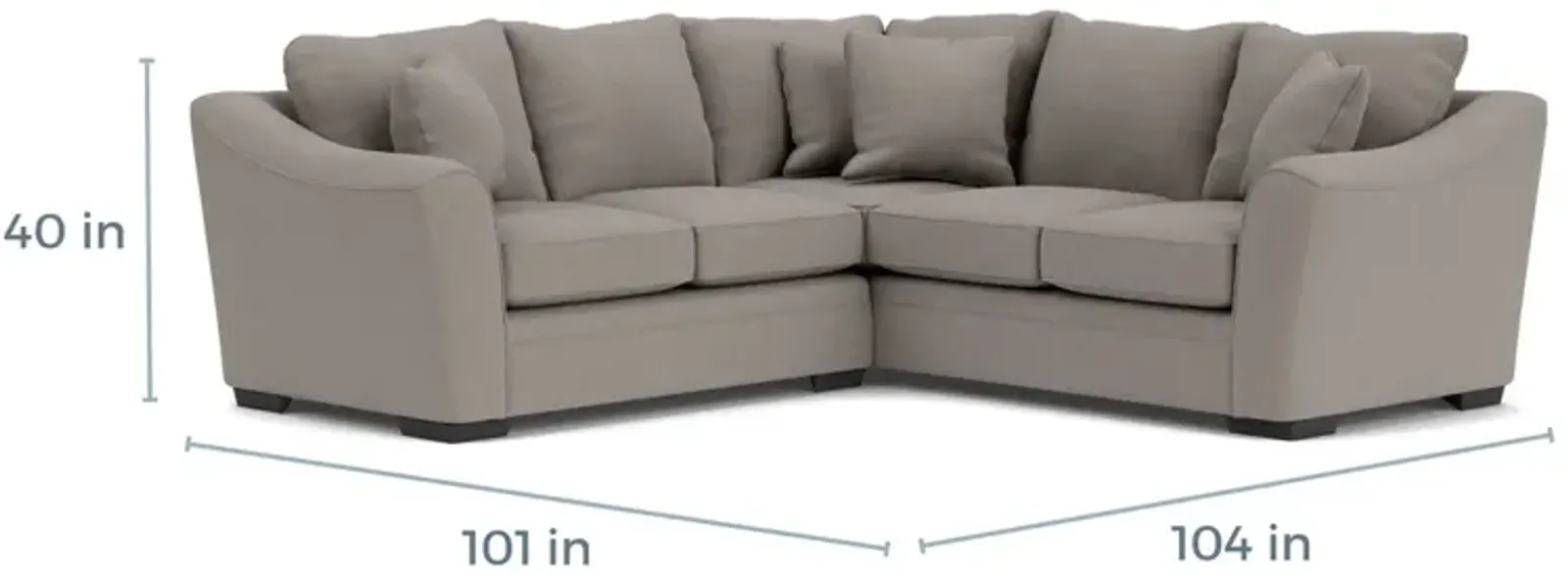 Brazil Tux Loveseat Sectional, Left Facing, Gel - Custom Order