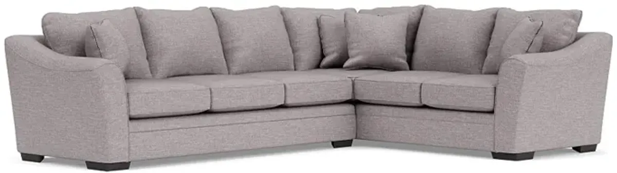 Brazil Crypton Performance Tux Sofa Sectional in Custom, Left Facing, Gel