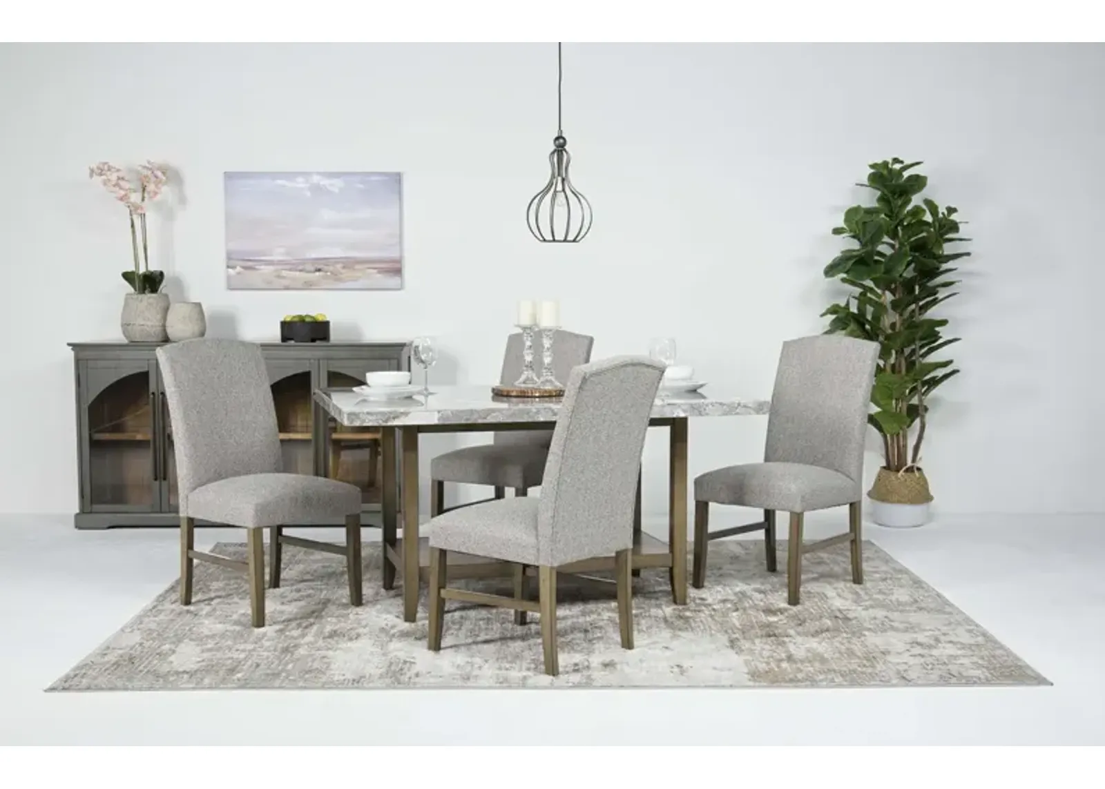 Brighton Dining Table & 4 Chairs in Gray