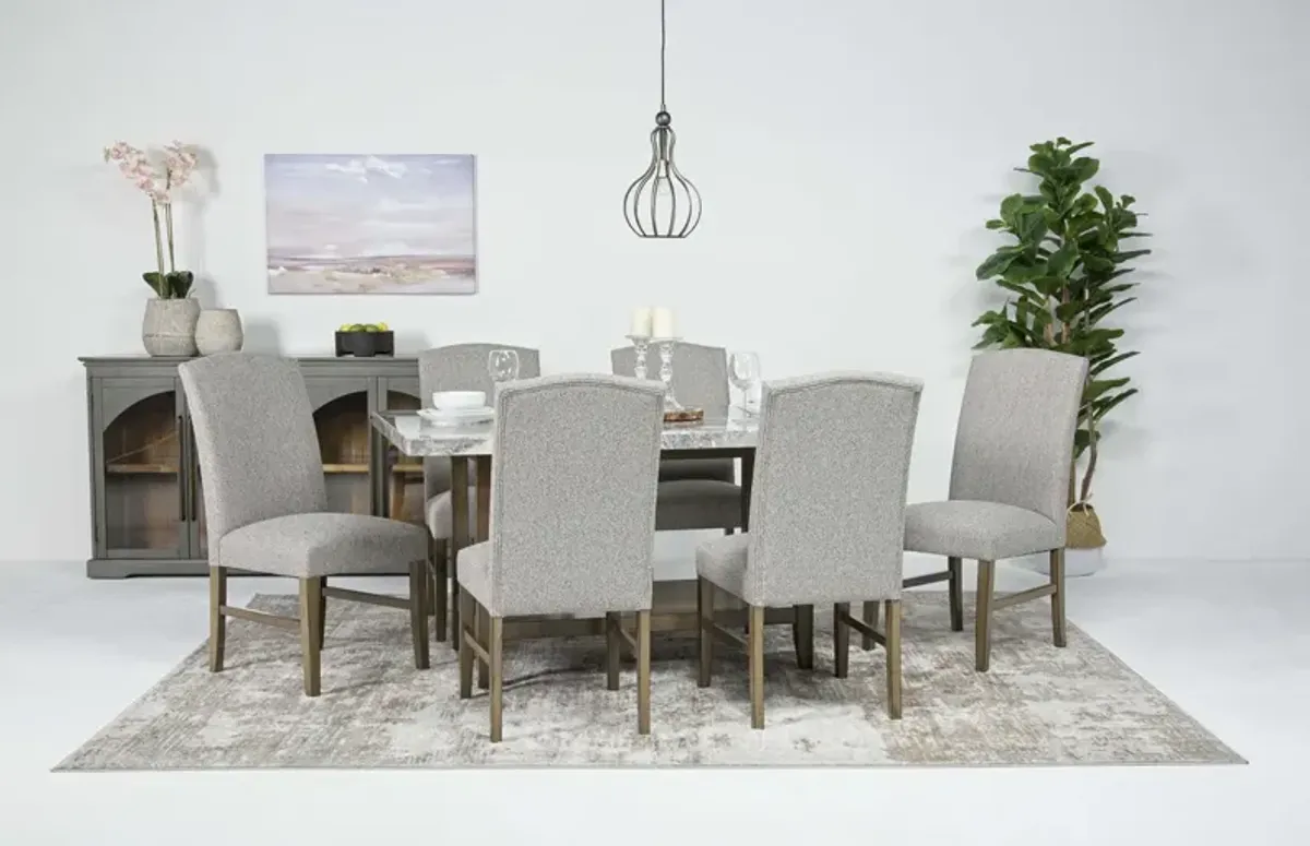 Brighton Dining Table & 6 Chairs in Gray