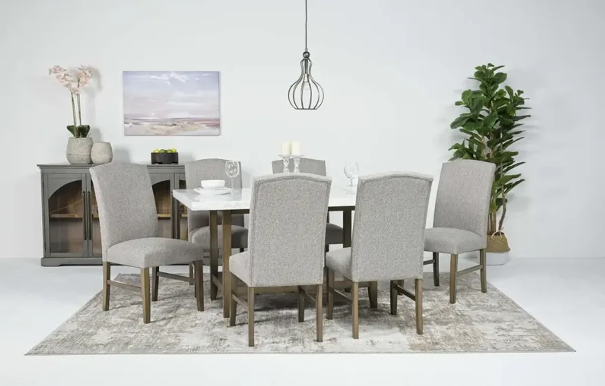 Brighton Dining Table & 6 Chairs in White