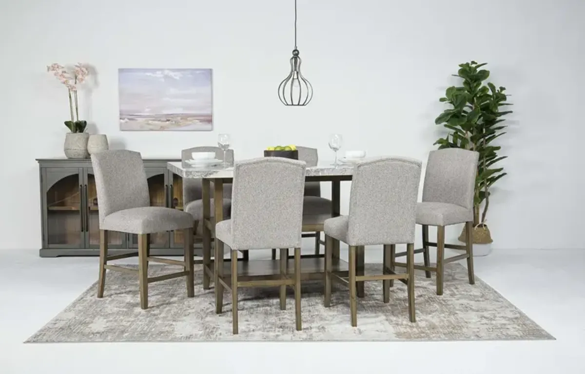 Brighton Counter Height Dining Table & 6 Stools in Gray