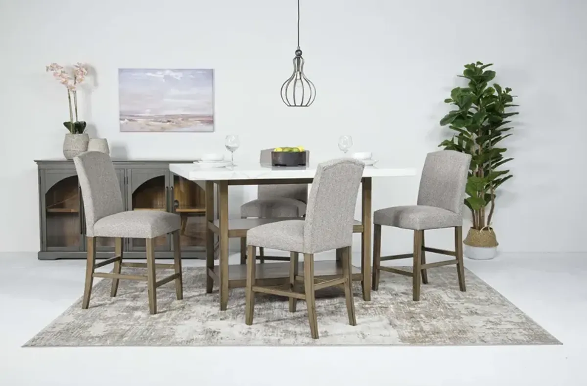 Brighton Counter Height Dining Table & 4 Stools in White