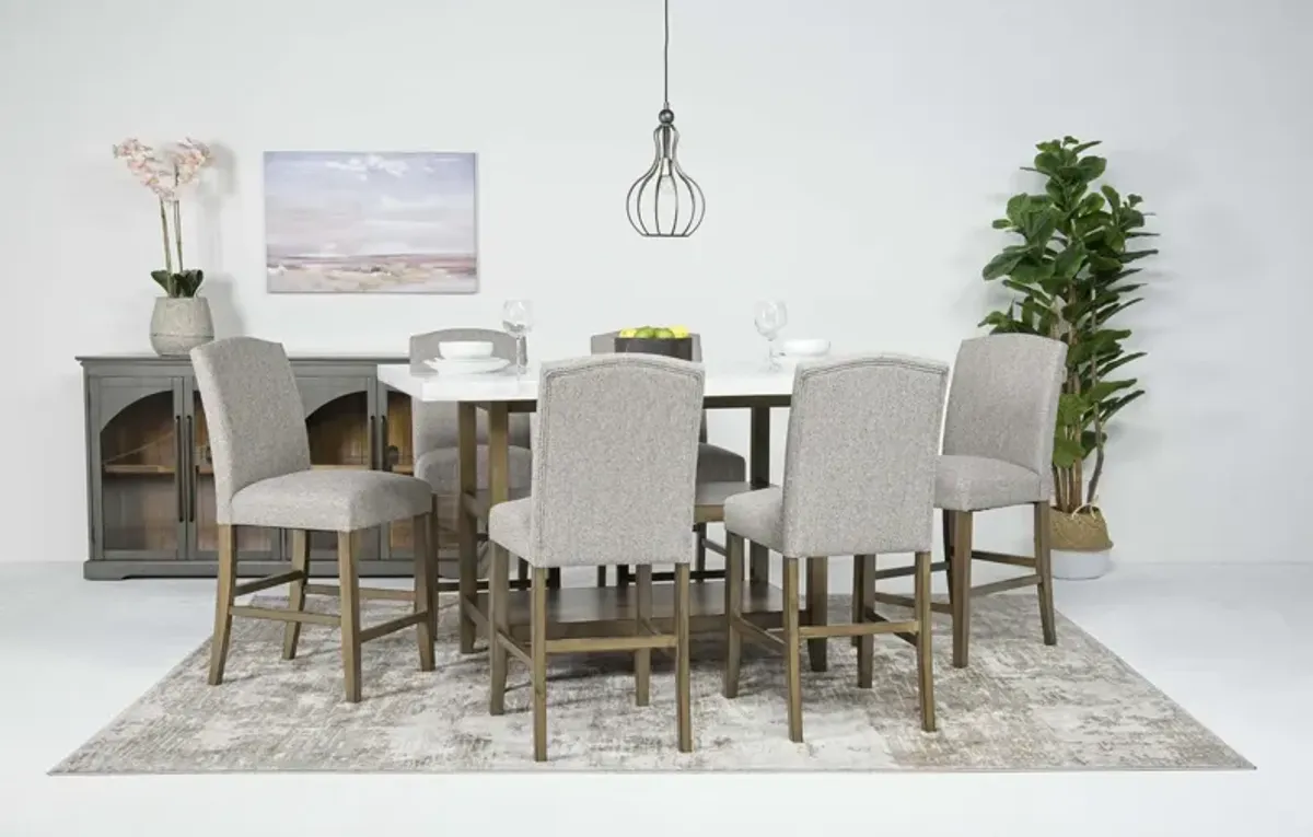 Brighton Counter Height Dining Table & 6 Stools in White