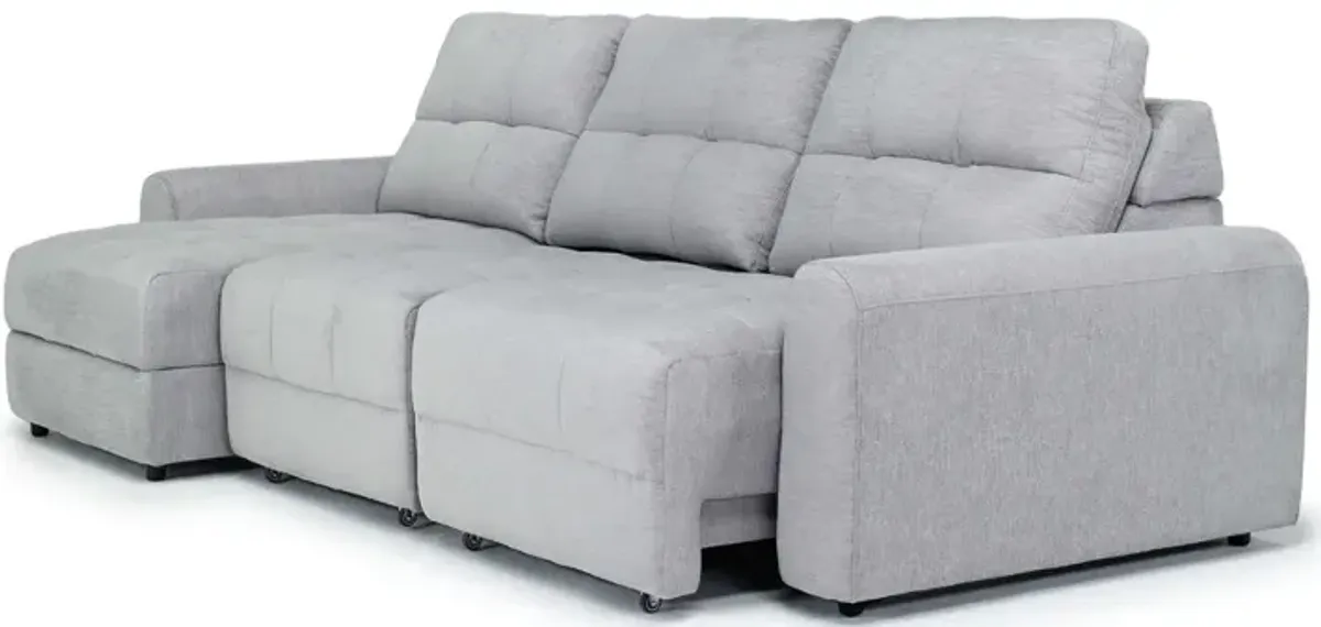 Bryce Power Slider Storage Sofa Chaise in Savannah Coin, Left Facing