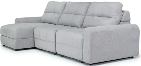 Bryce Power Slider Storage Sofa Chaise in Savannah Coin, Left Facing