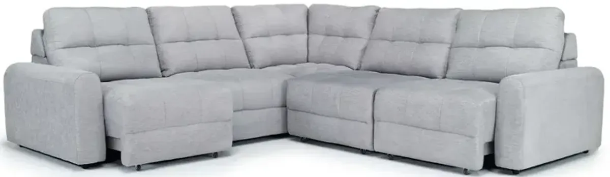 Bryce 5 Piece Power Slider Sectional in Savannah Coin