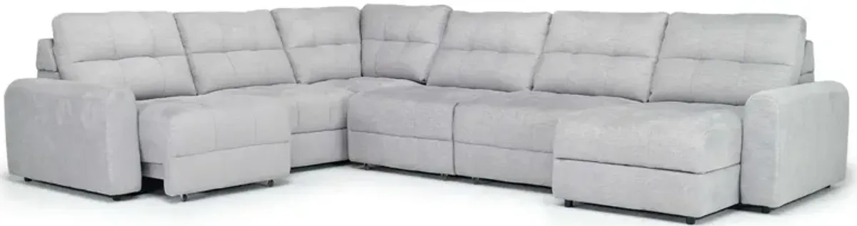 Bryce 6 Piece Power Slider Storage Chaise Sectional in Savannah Coin, Right Facing