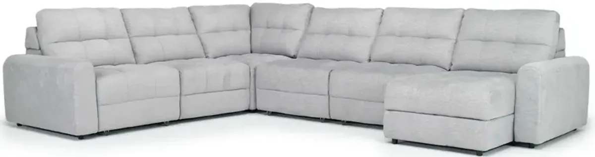 Bryce 6 Piece Power Slider Storage Chaise Sectional in Savannah Coin, Right Facing