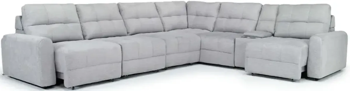 Bryce 7 Piece Power Slider Sectional in Savannah Coin