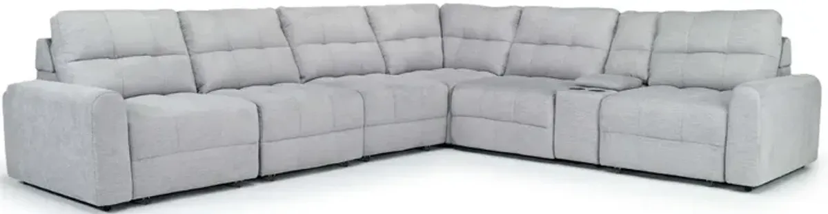 Bryce 7 Piece Power Slider Sectional in Savannah Coin
