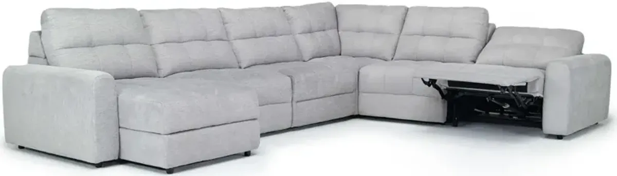 Bryce 6 Piece Power Storage Chaise Sectional in Savannah Coin, Left Facing