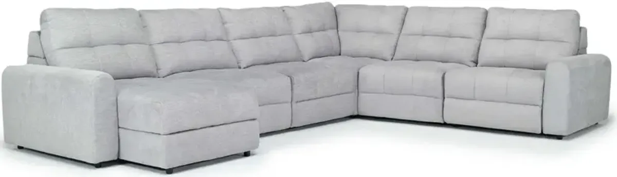 Bryce 6 Piece Power Storage Chaise Sectional in Savannah Coin, Left Facing