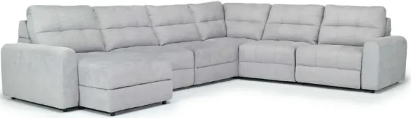 Bryce 6 Piece Power Storage Chaise Sectional in Savannah Coin, Left Facing
