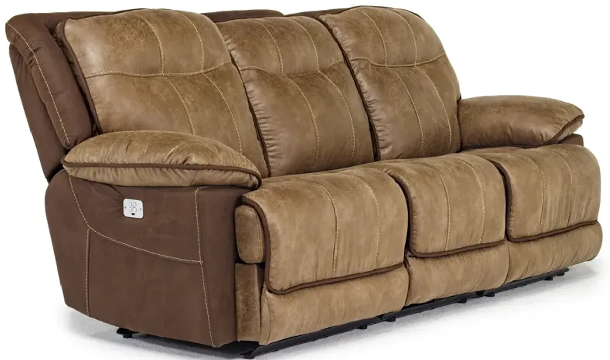 Bubba 2 Power Sofa w/ 2 Power Armless Recliner in Brown