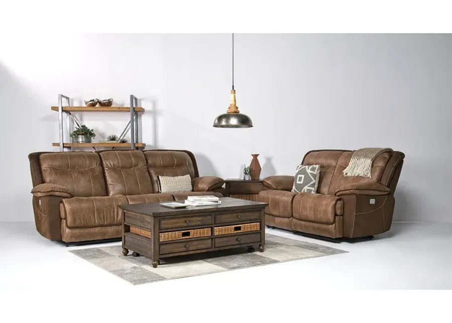 Bubba 2 Power Sofa w/ Armless Recliner & 2 Power Loveseat in Brown