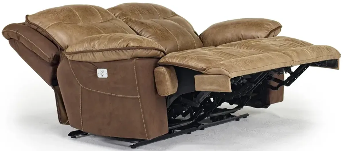 Bubba 2 Power Loveseat in Brown