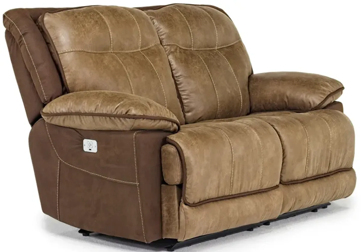 Bubba 2 Power Loveseat in Brown