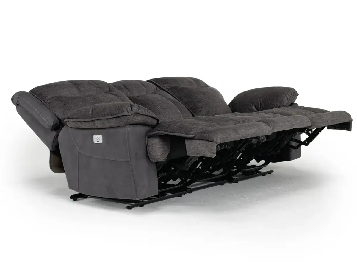 Bubba 2 Power Sofa w/ 2 Power Armless Recliner in Graphite