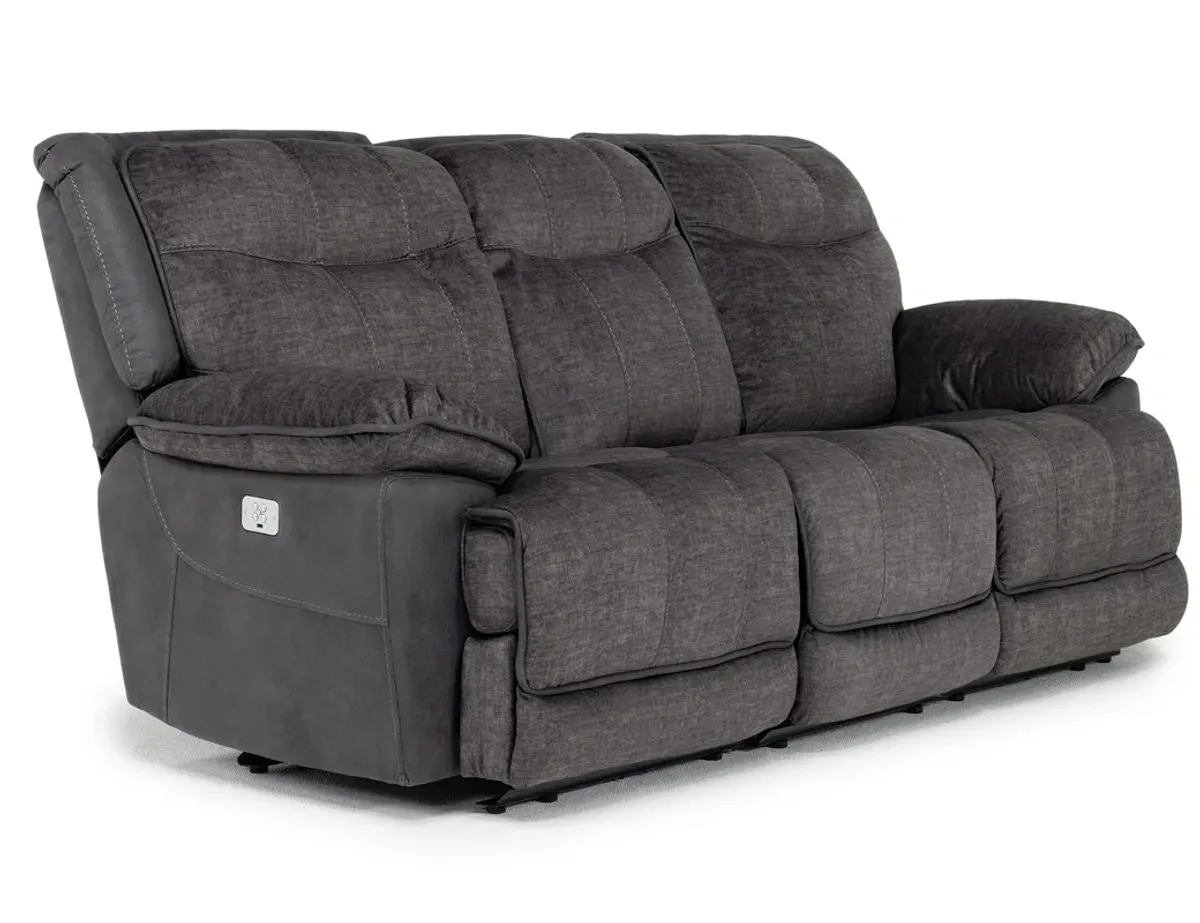 Bubba 2 Power Sofa w/ 2 Power Armless Recliner in Graphite