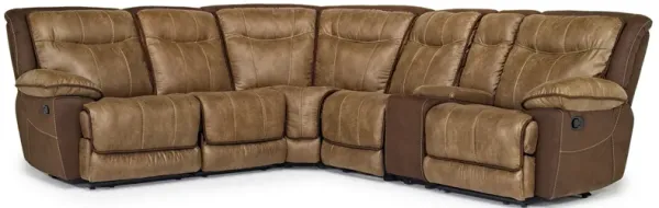 Bubba 6 Piece Reclining Sectional in Brown