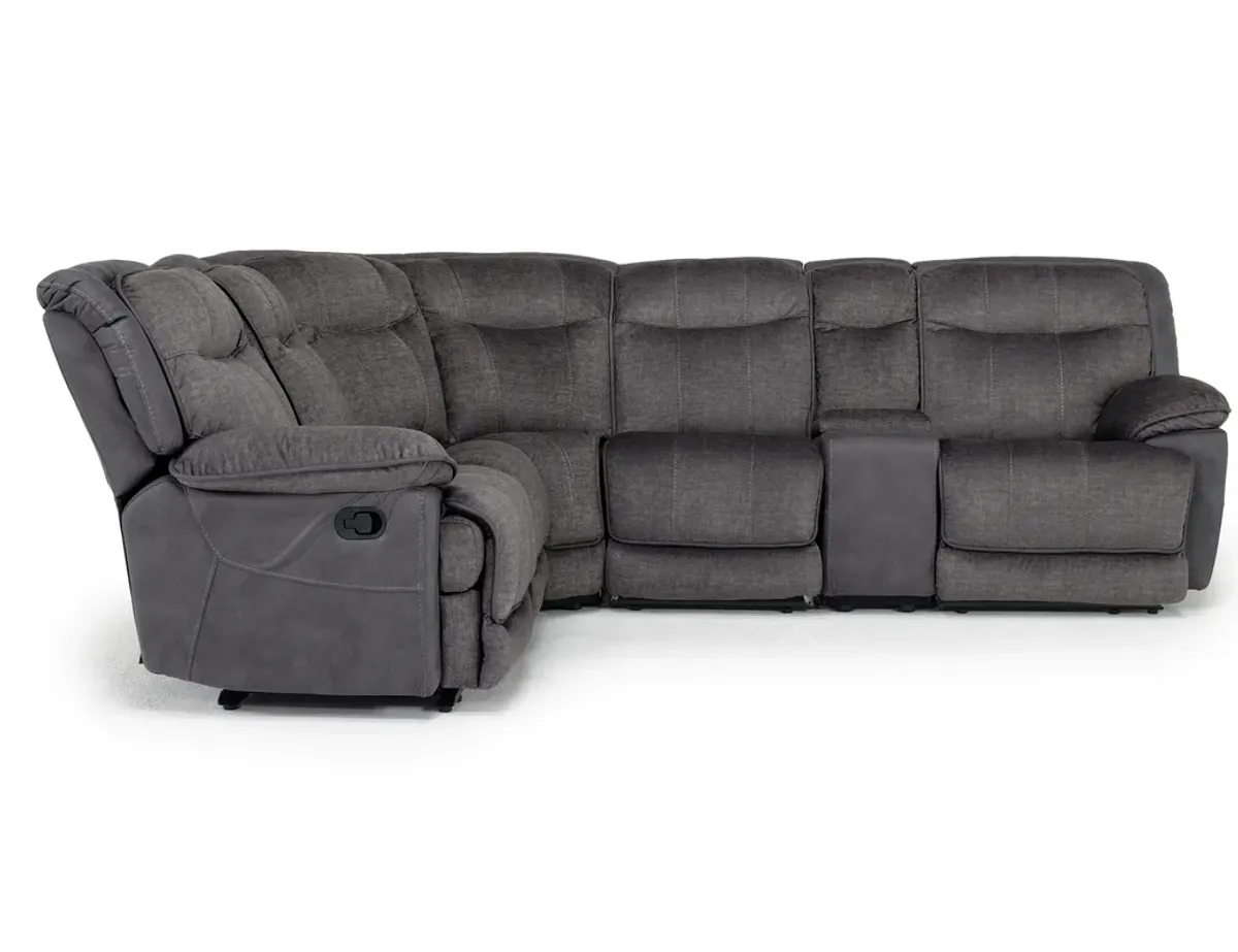 Bubba 6 Piece Reclining Sectional in Graphite