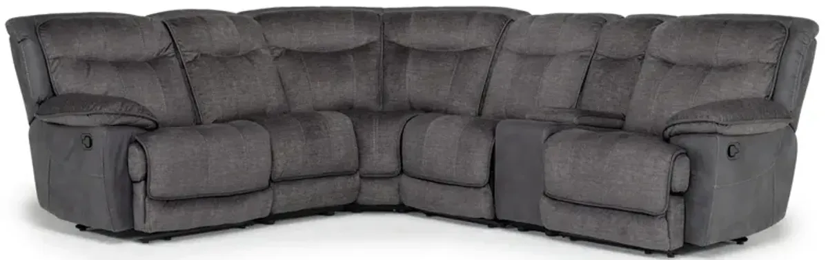 Bubba 6 Piece Reclining Sectional in Graphite