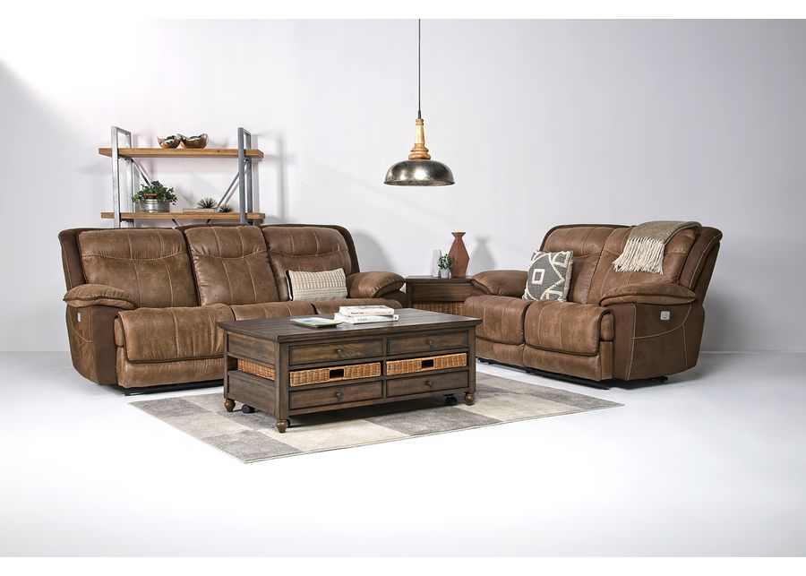 Bubba 2 Power Sofa & Loveseat in Brown