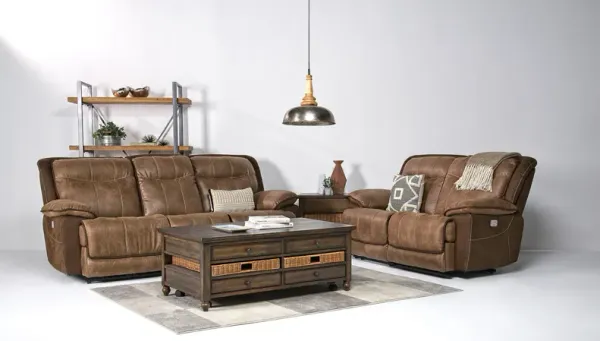 Bubba 2 Power Sofa & Loveseat in Brown