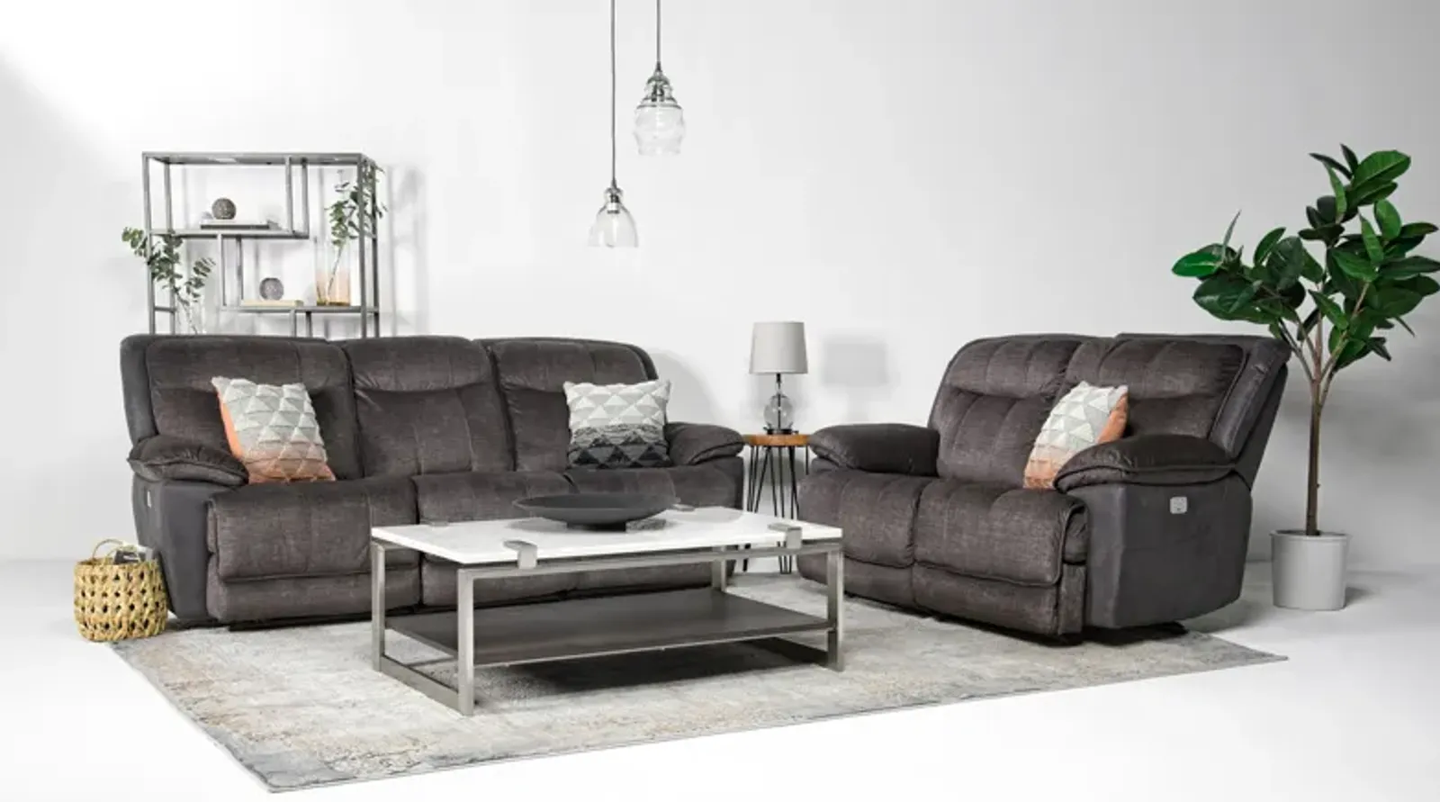 Bubba 2 Power Sofa & Loveseat in Graphite