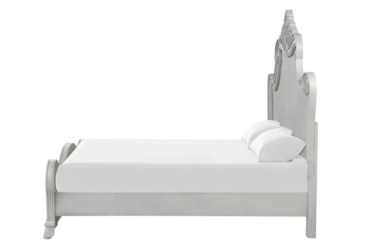 Cambria Panel Bed in Mist Gray, Queen