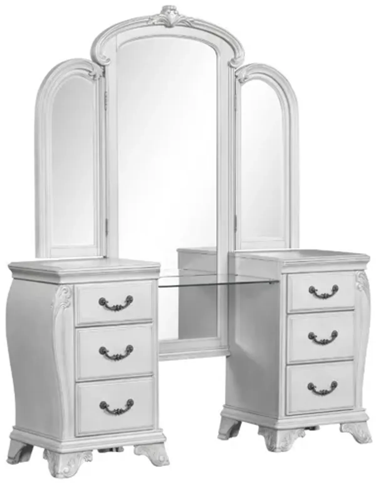 Cambria Vanity & Mirror in Mist Gray