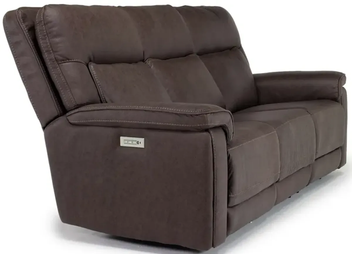 Cannes 3 Power Theater Sofa & Console Loveseat in Jumbo Bark