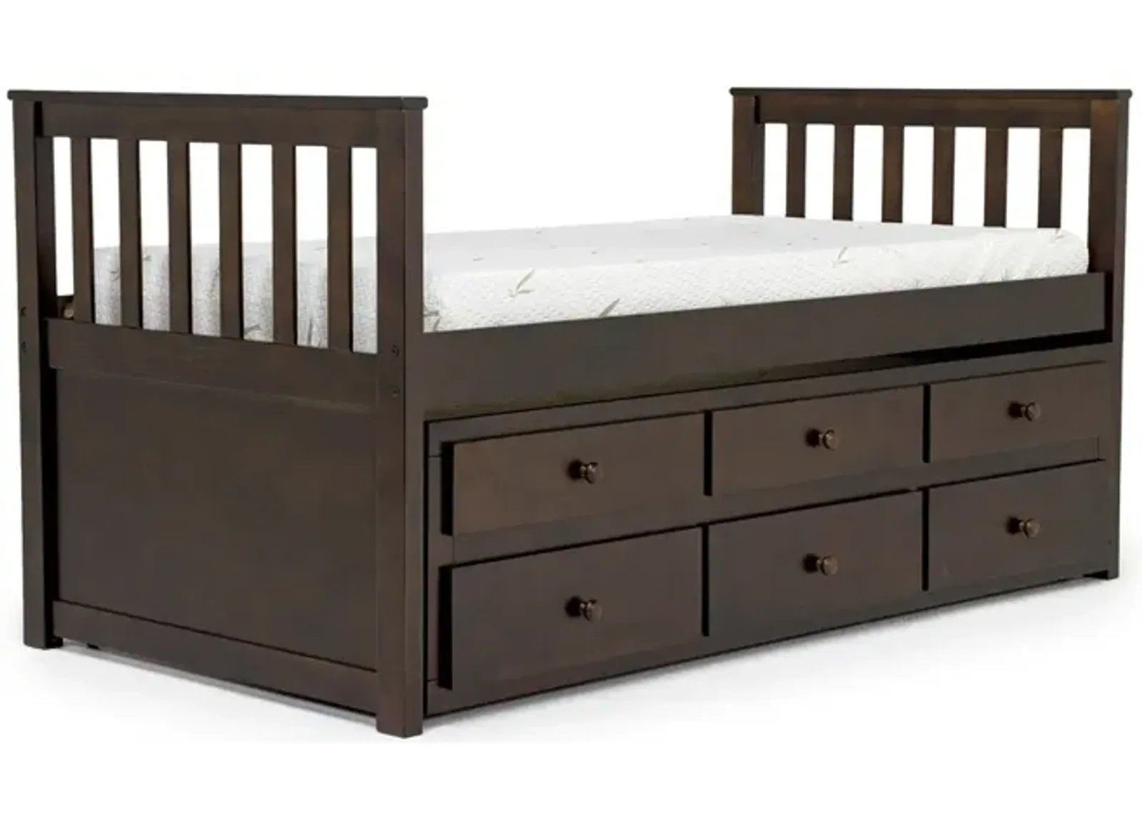 Harlow Captain Bed w/ Storage Trundle in Espresso