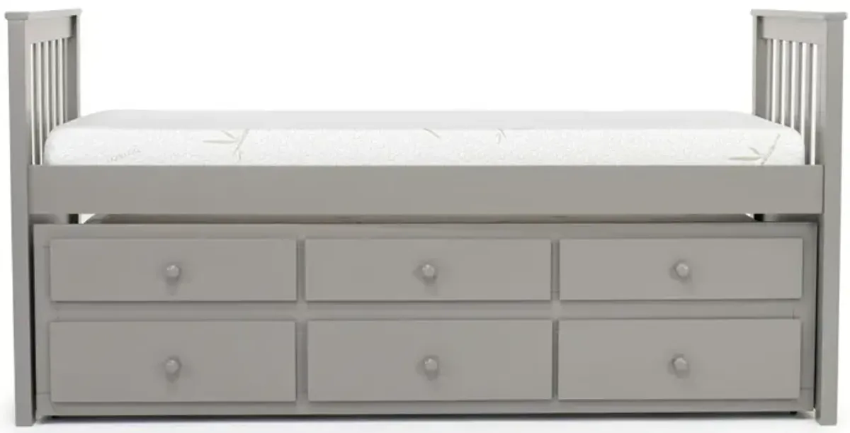 Harlow Captain Bed w/ Storage Trundle in Gray