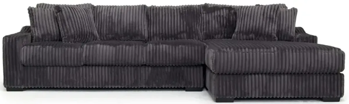 Casper XL Sofa Chaise in Pony Slate, Right Facing