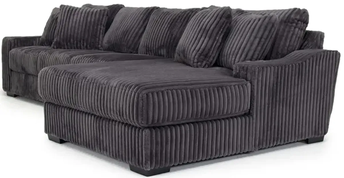 Casper XL Sofa Chaise in Pony Slate, Right Facing
