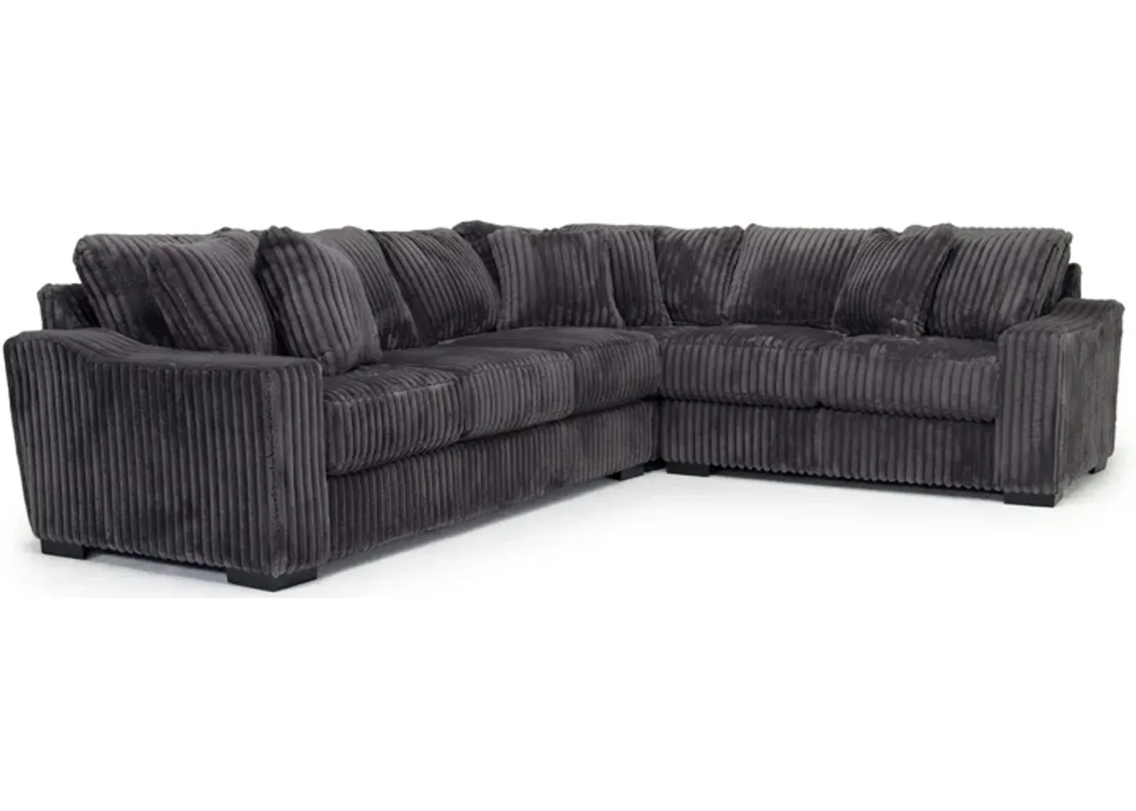 Casper 3 Piece Sofa Sectional in Pony Slate, Left Facing