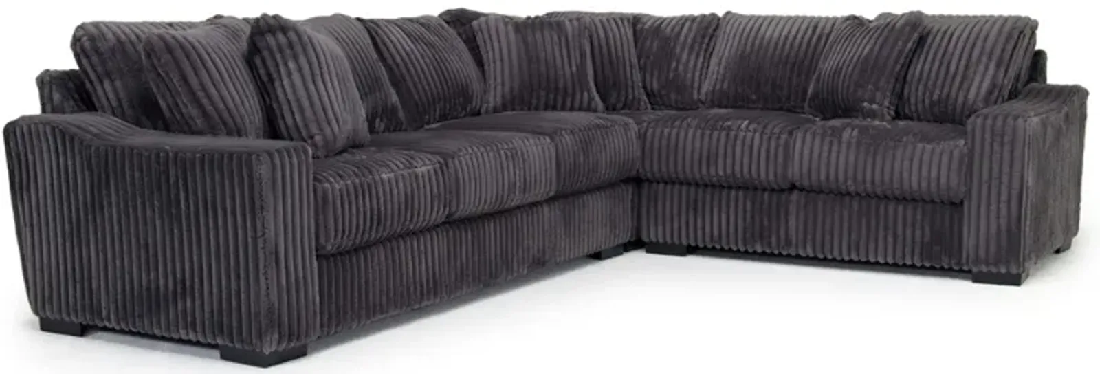 Casper 3 Piece Sofa Sectional in Pony Slate, Left Facing