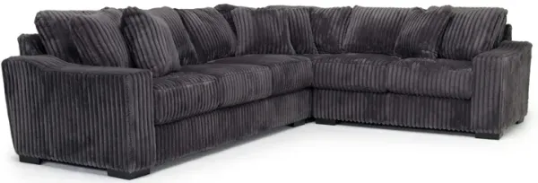 Casper 3 Piece Sofa Sectional in Pony Slate, Left Facing