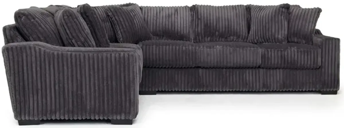 Casper 3 Piece Sofa Sectional in Pony Slate, Right Facing